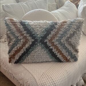 World Market Textured Boho  Throw Pillow zip enclosure